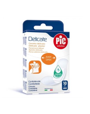 PiC solution
Delicate
cerotto delicato
tampone con antibatterico
confortevole
formato 25x72 mm (large) 10 pezzi