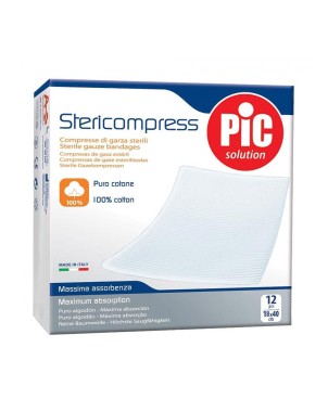 PiC solution
Stericompress
compresse di garza sterili
100% puro cotone
massima assorbenza