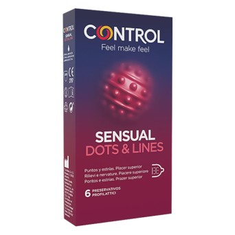 Control Sensual Dots & Lines Préservatifs 6 pièces