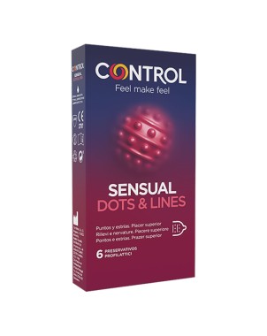 Control Sensual Dots & Lines Préservatifs 6 pièces