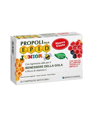 E.P.I.D. Junior
Propoli Plus
Con Agrimonia utile per il benessere della gola e ricco di vitamina C