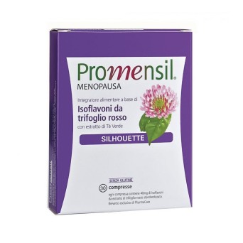 Promensil Silhouette Menopausa Integratore alimentare a base di isoflavoni da trifoglio rosso con estratto di tè verde