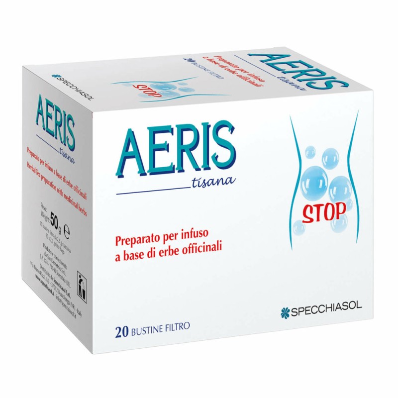 Aeris
Tisana
Preparato per infuso a base di erbe officinali
confezione da 20 bustine filtro