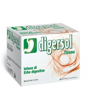 Digersol
Tisana
Infuso si erbe digestive
confezione da 20 bustine filtro