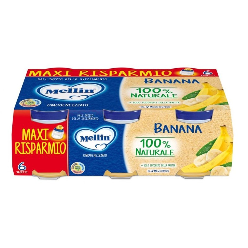 Mellin homogenized banana 4 months+ 6x100 g