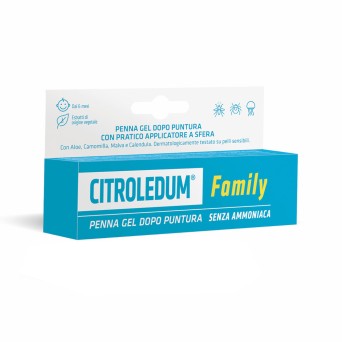 Citroledum
Family
penna gel dopo puntura
con aloe, camomilla, malva e calendula