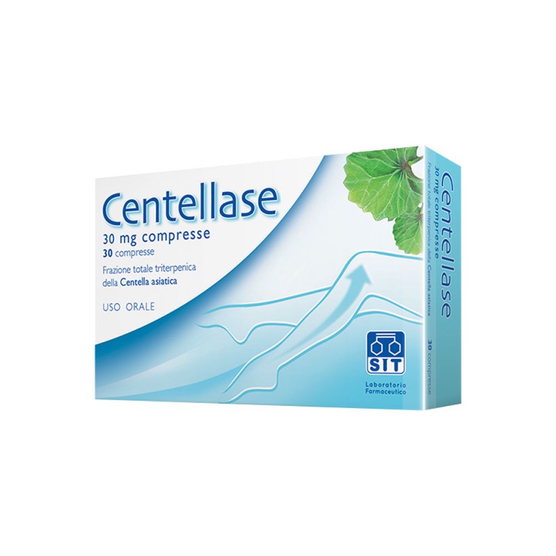 Centellase
30 mg compresse
frazione totale triterpenica della Centella asiatica
uso orale
scatola da 30 compresse