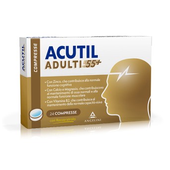 Acutil Adults 55+ 24 tablets indicated for having a clear mind and a healthy body during aging