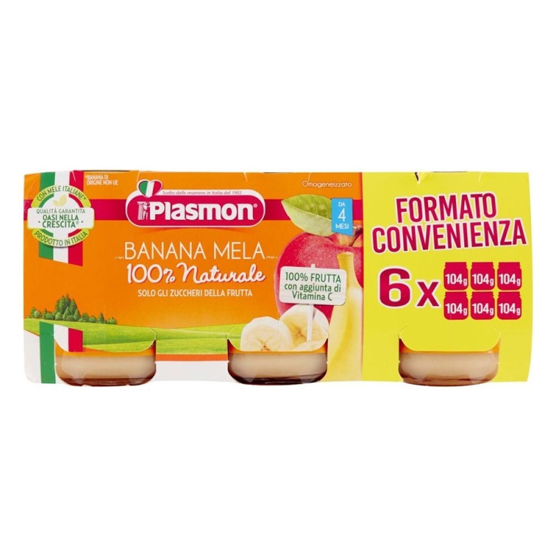 4 Confezioni Plasmon Omogeneizzato Frutta Mela 24 Vasetti PLASMON