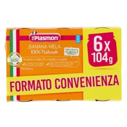 Plasmon omogeneizzato banana mela Confezione 6 vasetti da 104 g