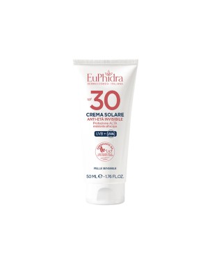 EuPhidra
Crema Solare
Anti-età invisibile
SPF 30 protezione alta | UVB + UVA
pelle sensibile | resistente all'acqua