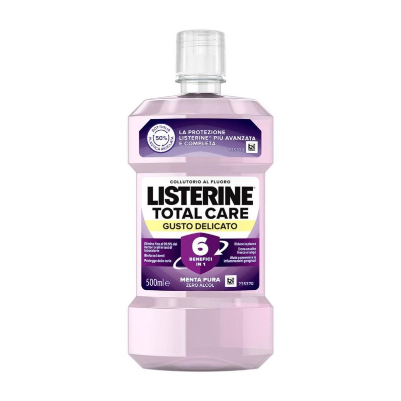 Listerine
Total Care
Collutorio al fluoro
6 benefici in 1