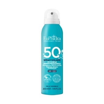 EuPhidra
Spray Solare invisibile
Dermopediatrico
SPF 50+ (protezione molto alta) UVB + UVA
Resistente all'acqua