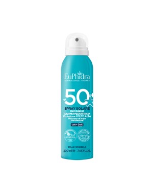 EuPhidra
Spray Solare invisibile
Dermopediatrico
SPF 50+ (protezione molto alta) UVB + UVA
Resistente all'acqua