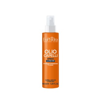 EuPhidra
Olio Capelli Spray
con filtri UVB
protegge idratazione e colore
capelli secchi e trattati
flacone spray da 150 ml