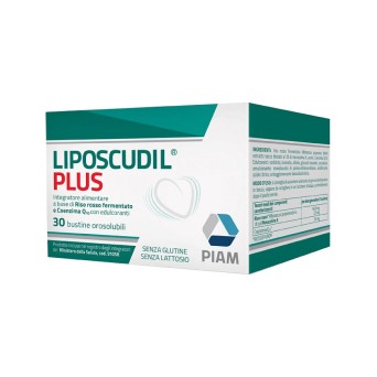 Liposcudil Plus
Integratore alimentare a base di riso rosso fermentato e coenzima Q10