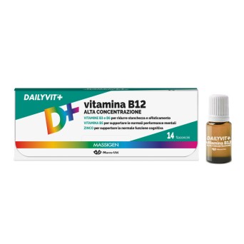 Massigen
Dailyvit+
vitamina B12 alta concentrazione
senza glutine | senza lattosio
confezione da 14 flaconcini