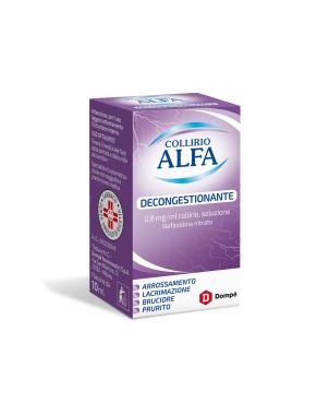 Collirio
ALFA
Decongestionante
0,8 mg/ml collirio, soluzione
nafazolina nitrato
flaconcino da 10 ml
