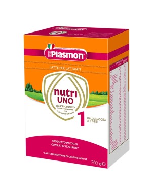 Plasmon
nutri uno 1
latte polvere per lattanti
dalla nascita a 6 mesi
confezione da 700 g