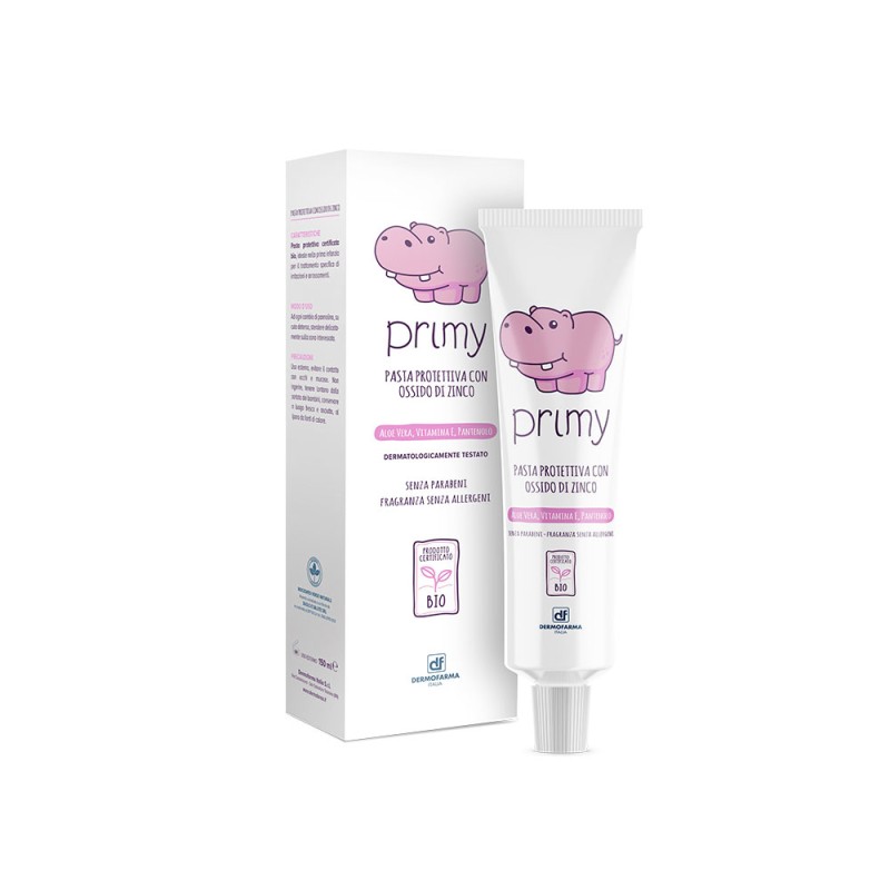 Primy
Pasta Protettiva
con ossido di zinco
aloe vera, vitamina E, Pantenolo