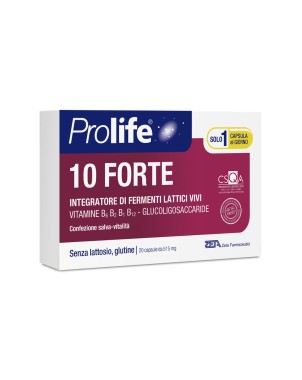 Prolife
10 forte
integratore di fermenti lattici vivi
vitamine B6 B12 B1 B12 - glucoligosaccaride