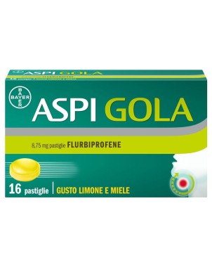 Aspi Gola
8,75mg pastiglie flurbiprofene
gusto limone e miele