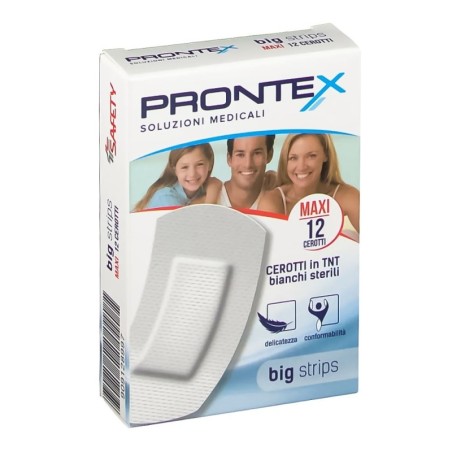 Prontex
big strips
cerotti in TNT bianchi sterili
scatola da 12 pezzi