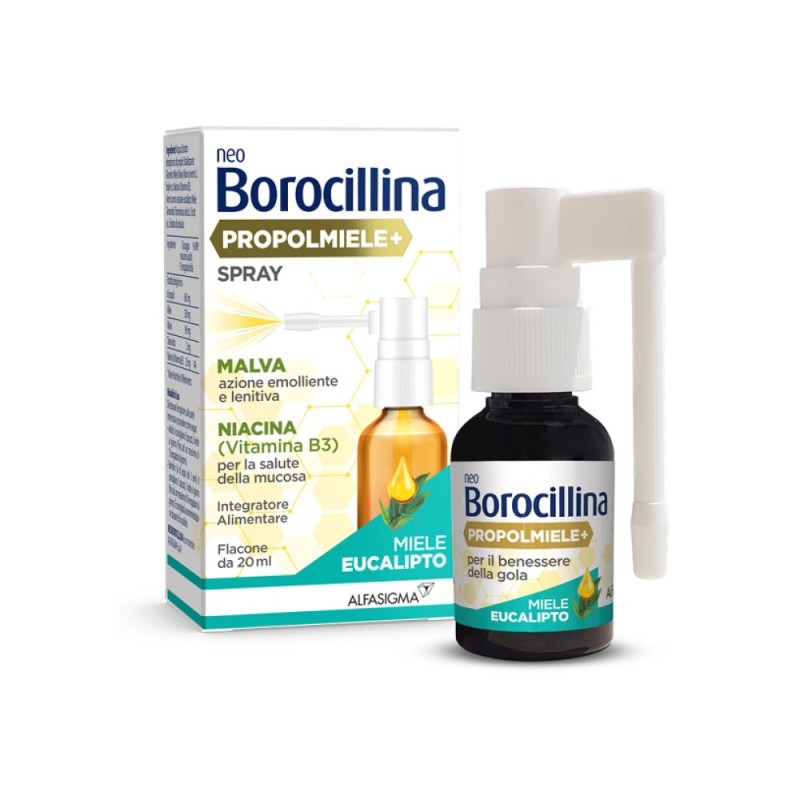 NeoBorocillina
Propolmiele+ Spray
per il benessere della gola