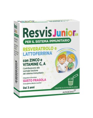 Resvis Junior XR
Per il sistema immunitario
Resveratrolo e lattoferrina
con Zinco e Vitamina C, A