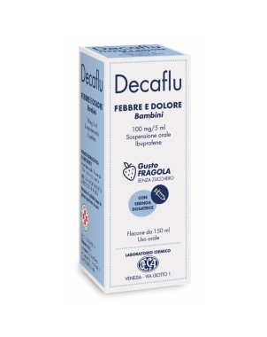 Decaflu
febbre e dolore
bambini
100 mg/5 ml sospensione orale ibuprofene