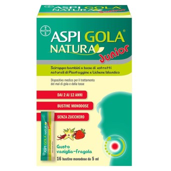 Aspi Gola
Natura Junior
Sciroppo bambini a base di estratti naturali di Piantaggine e Lichene Islandico