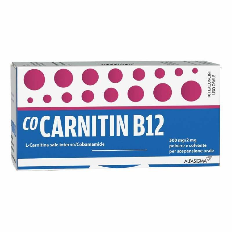 CoCarnitin B12
L-Carnitina sale interno/Cobamamide
500 mg/2 mg polvere e solvente per soluzione orale