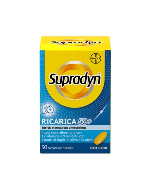 Supradyn
Ricarica 50+
Energia e protezione antiossidante
Integratore alimentare con 12 vitamine e 9 minerali