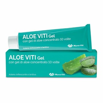 Aloe VITI gel
con gel di aloe concentrato 10 volte
azione rinfrescante e lenitiva
tubo da 100 ml