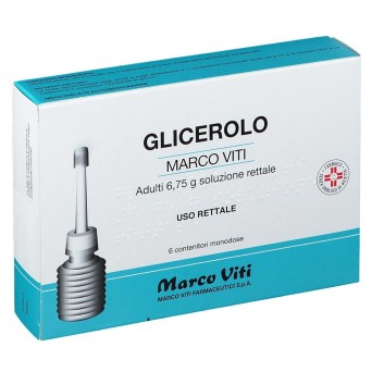 Glicerolo
Marco Viti
Adulti 6,75 g soluzione rettale
uso rettale
confezione da 6 contenitori monodose