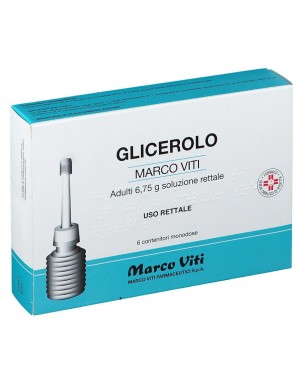 Glicerolo
Marco Viti
Adulti 6,75 g soluzione rettale
uso rettale
confezione da 6 contenitori monodose