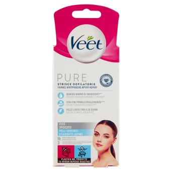 Veet facial hair removal strips 16 pieces