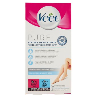 Veet leg and body hair removal strips 16 pieces