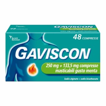 Gaviscon 250 + 133,5 mg 48 mint tablets