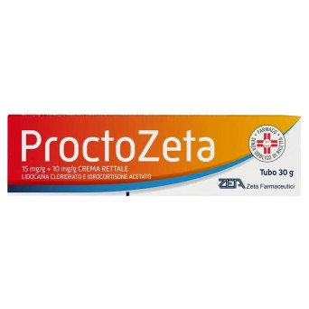 ProctoZeta
15 mg/g + 10 mg /g crema rettale
Lidocaina Cloridrato E Idrocortisone Acetato
Tubo da 30g