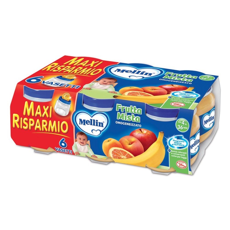 Mellin Mélange de Fruits Homogénéisés 4 mois+ 6X100g