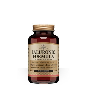 Ialuronic Formula
Integratore alimentare a base di collagene idrolizzato, acido ialuronico, condroitin solfato e Vitamina C