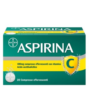 Aspirina C
400 mg compresse effervescenti con Vitamina C
Acido acetilsalicilico
confezione da 20 compresse effervescenti