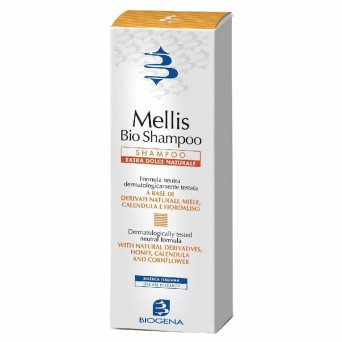 Mellis Bio shampoo
shampoo
extra dolce
a base di derivati naturali, miele, calendula e fiordaliso