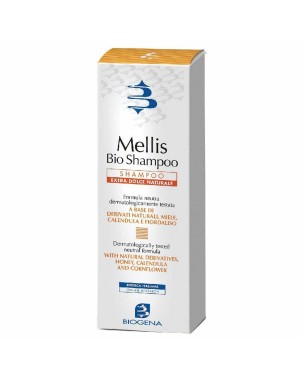 Mellis Bio shampoo
shampoo
extra dolce
a base di derivati naturali, miele, calendula e fiordaliso