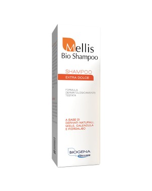 Mellis Bio shampoo
shampoo
extra dolce
a base di derivati naturali, miele, calendula e fiordaliso