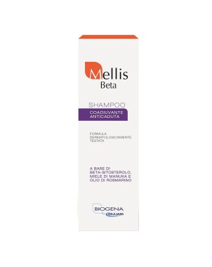 Mellis Beta
Shampoo
coadiuvante anticaduta
a base di bet-sitosterolo, miele di manuka e olio di rosmarino