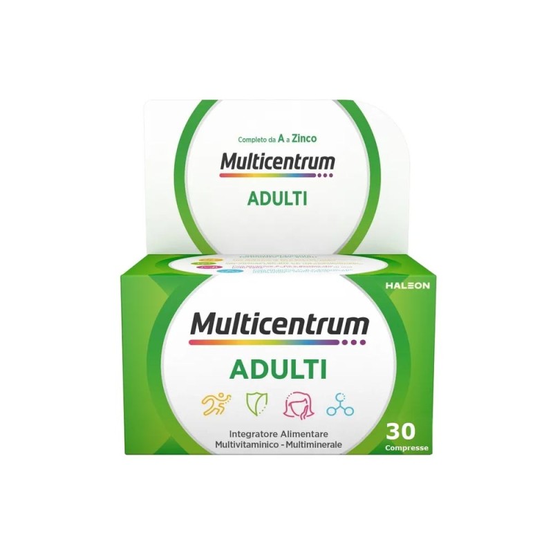 Multicentrum
Adulti
Completo da A a Zinco
Integratore alimentare multivitaminico - multiminerale