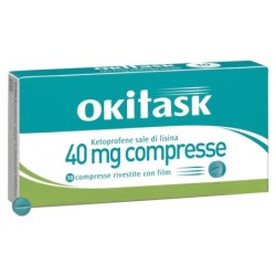 Okitask
40 mg compresse
ketoprofene sale di lisina
scatola da 10 compresse rivestite con film