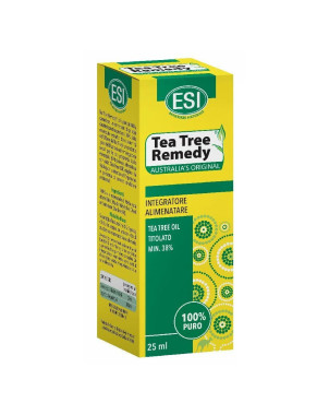 ESI
Tea tree remedy
teatree oil titolato min. 38%
100% puro
flacone da 25 ml